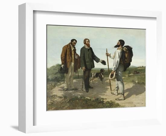 Bonjour, Monsieur Courbet-Gustave Courbet-Framed Giclee Print