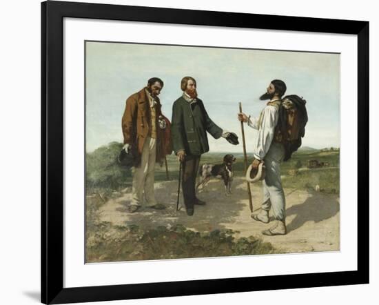 Bonjour, Monsieur Courbet-Gustave Courbet-Framed Giclee Print