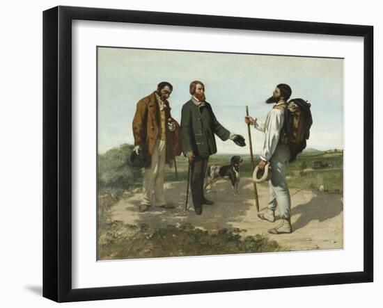 Bonjour, Monsieur Courbet-Gustave Courbet-Framed Giclee Print