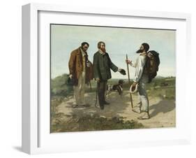 Bonjour, Monsieur Courbet-Gustave Courbet-Framed Giclee Print