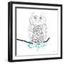 Bonjour Owl-Marion De Lauzun-Framed Art Print