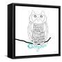 Bonjour Owl-Marion De Lauzun-Framed Stretched Canvas