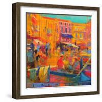 Bonjour Saint-Tropez, 2022 (Oil on Canvas)-Peter Graham-Framed Giclee Print