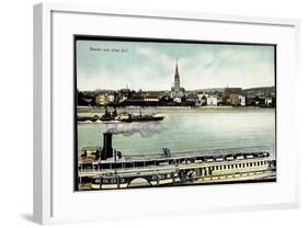 Bonn Beuel Am Rhein, Dampfer Barbarossa Mit Stadt-null-Framed Giclee Print