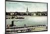 Bonn Beuel Am Rhein, Dampfer Barbarossa Mit Stadt-null-Mounted Giclee Print