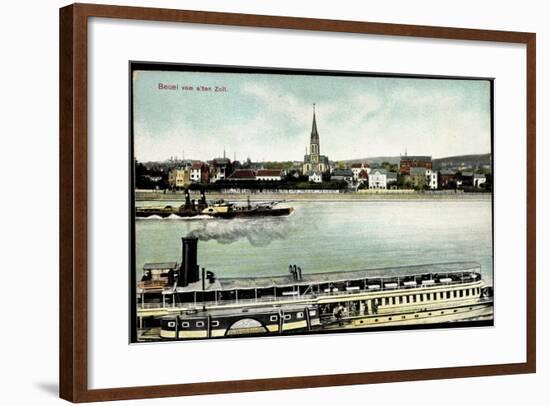 Bonn Beuel Am Rhein, Dampfer Barbarossa Mit Stadt-null-Framed Giclee Print
