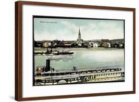 Bonn Beuel Am Rhein, Dampfer Barbarossa Mit Stadt-null-Framed Giclee Print