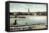 Bonn Beuel Am Rhein, Dampfer Barbarossa Mit Stadt-null-Framed Stretched Canvas