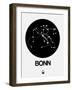 Bonn Black Subway Map-NaxArt-Framed Art Print