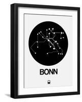 Bonn Black Subway Map-NaxArt-Framed Art Print