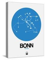 Bonn Blue Subway Map-NaxArt-Stretched Canvas