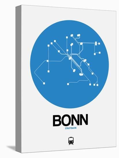 Bonn Blue Subway Map-NaxArt-Stretched Canvas