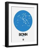 Bonn Blue Subway Map-NaxArt-Framed Art Print