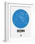 Bonn Blue Subway Map-NaxArt-Framed Art Print