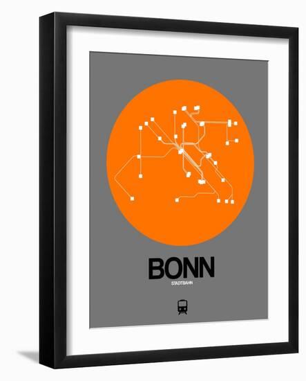 Bonn Orange Subway Map-NaxArt-Framed Art Print