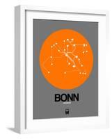 Bonn Orange Subway Map-NaxArt-Framed Art Print