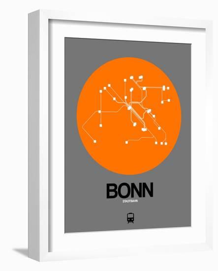 Bonn Orange Subway Map-NaxArt-Framed Art Print