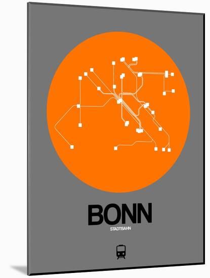 Bonn Orange Subway Map-NaxArt-Mounted Art Print