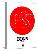 Bonn Red Subway Map-NaxArt-Stretched Canvas