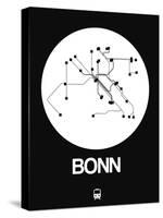 Bonn White Subway Map-NaxArt-Stretched Canvas