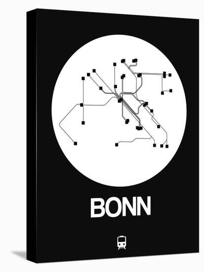 Bonn White Subway Map-NaxArt-Stretched Canvas