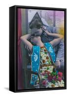 Bonne Annee, Couple Kissing, Lady in Vest-null-Framed Stretched Canvas