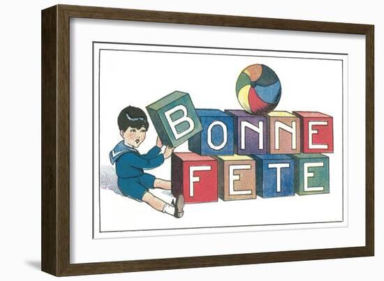 Bonne Fete, French Blocks-null-Framed Art Print