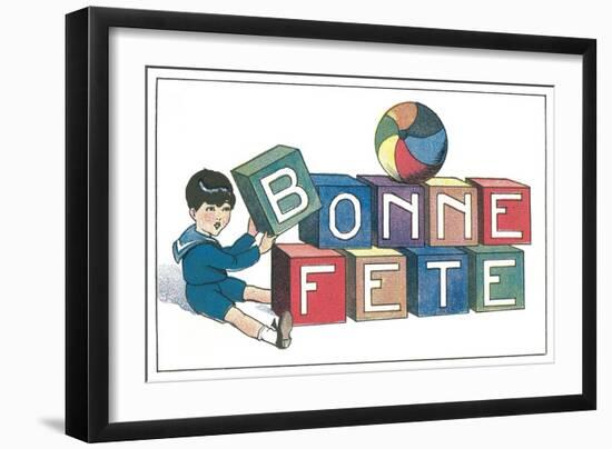 Bonne Fete, French Blocks-null-Framed Art Print