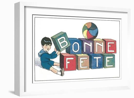 Bonne Fete, French Blocks-null-Framed Art Print