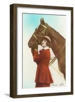 Bonne Fete, Girl with Horse-null-Framed Art Print