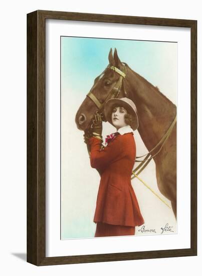 Bonne Fete, Girl with Horse-null-Framed Art Print