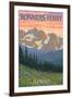 Bonners Ferry, Idaho - Bears and Spring Flowers-Lantern Press-Framed Art Print