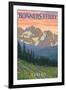 Bonners Ferry, Idaho - Bears and Spring Flowers-Lantern Press-Framed Art Print