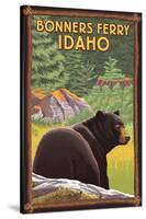 Bonners Ferry, Idaho - Black Bear in Forest-Lantern Press-Stretched Canvas