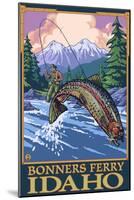 Bonners Ferry, Idaho - Fly Fishing Scene-Lantern Press-Mounted Art Print