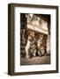 Bonnet Macaque (Macaca Radiata) Females Suckling Babies in Temple, Hampi, Karnataka, India, July-Paul Williams-Framed Photographic Print