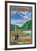 Bonneville Dam, Columbia River, Oregon-Lantern Press-Framed Art Print