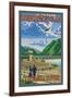 Bonneville Dam, Columbia River, Oregon-Lantern Press-Framed Art Print