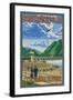 Bonneville Dam, Columbia River, Oregon-Lantern Press-Framed Art Print