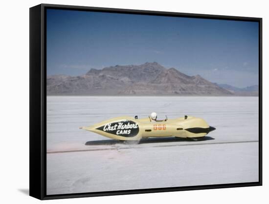 Bonneville Hot Rod Meet at the Bonneville Salt Flats in Utah-J^ R^ Eyerman-Framed Stretched Canvas