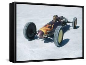 Bonneville Hot Rod Meet at the Bonneville Salt Flats in Utah-J^ R^ Eyerman-Framed Stretched Canvas