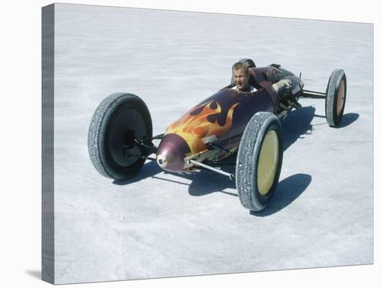 Bonneville Hot Rod Meet at the Bonneville Salt Flats in Utah-J^ R^ Eyerman-Stretched Canvas