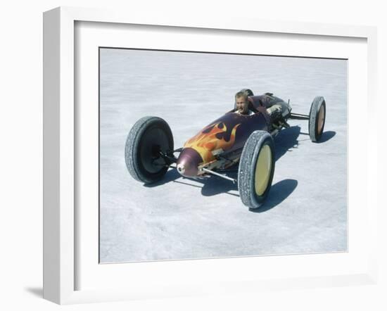 Bonneville Hot Rod Meet at the Bonneville Salt Flats in Utah-J^ R^ Eyerman-Framed Photographic Print