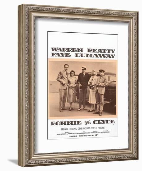 Bonnie and Clyde, Danish Movie Poster, 1967-null-Framed Art Print