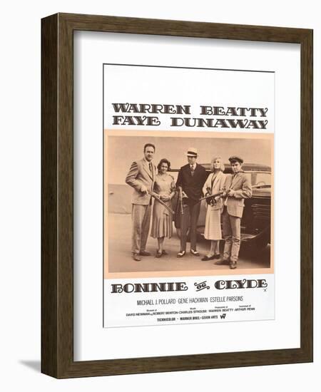 Bonnie and Clyde, Danish Movie Poster, 1967-null-Framed Art Print