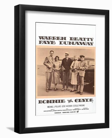Bonnie and Clyde, Danish Movie Poster, 1967-null-Framed Art Print