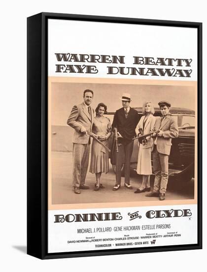 Bonnie and Clyde, Danish Movie Poster, 1967-null-Framed Stretched Canvas