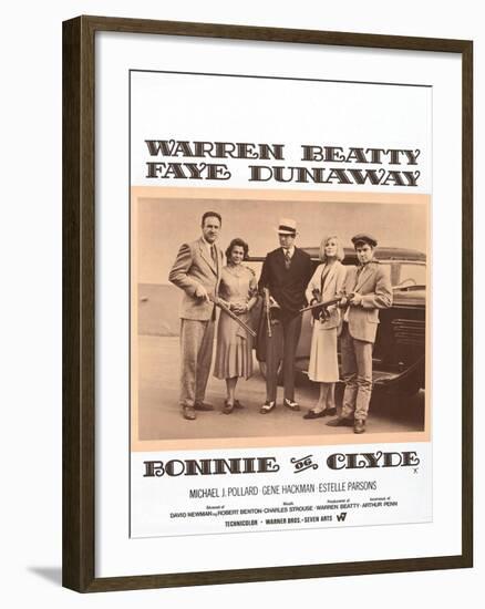 Bonnie and Clyde, Danish Movie Poster, 1967-null-Framed Art Print