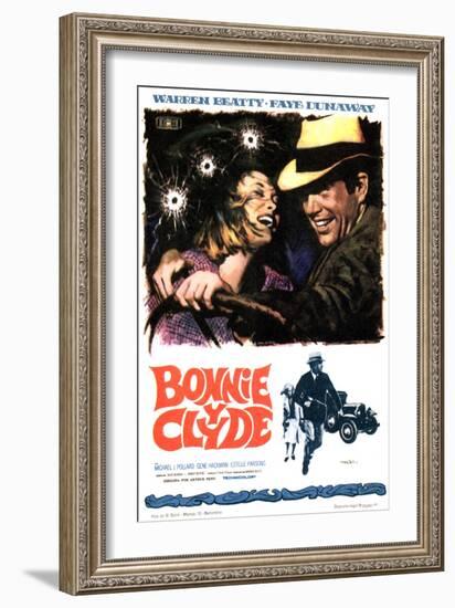 Bonnie and Clyde, Faye Dunaway, Warren Beatty, 1967-null-Framed Art Print