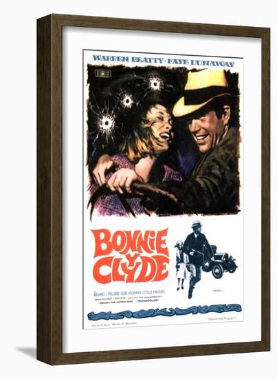 Bonnie and Clyde, Faye Dunaway, Warren Beatty, 1967-null-Framed Art Print